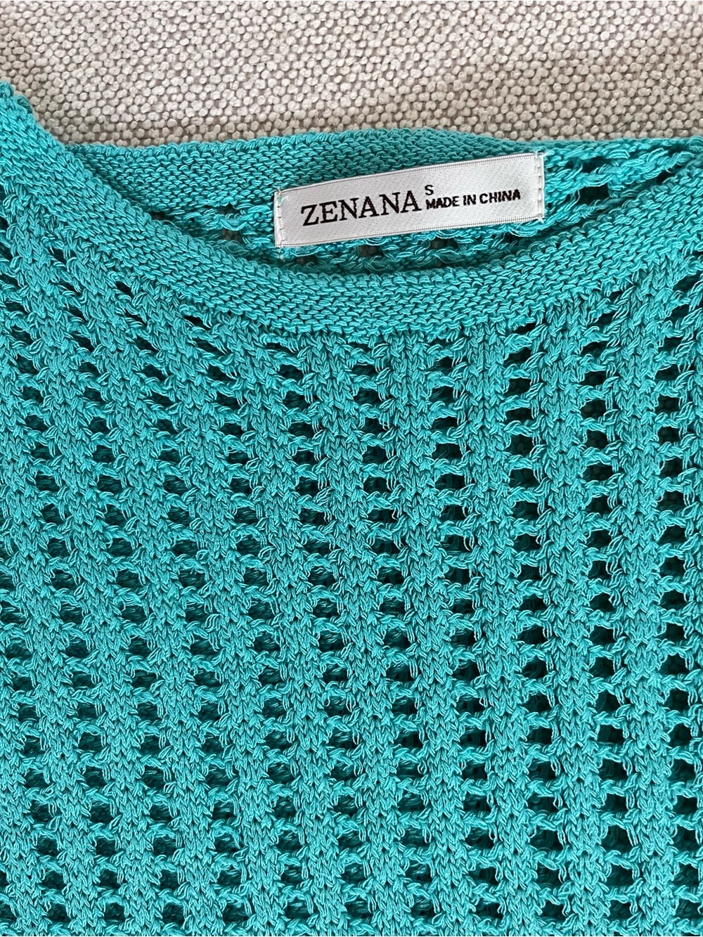 Zenana Turquoise Open Weave short sleeve summer sweater.  Size Small NWOT - Picture 4 of 12